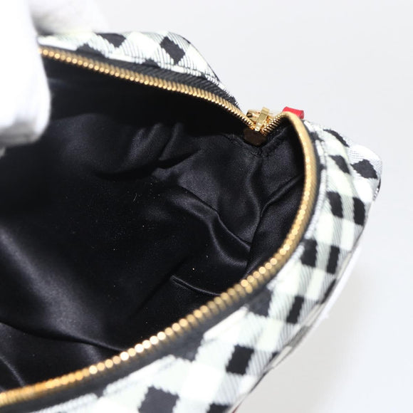 Miu Miu Pouch Nylon White Black Auth 175977A