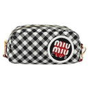 Miu Miu Pouch Nylon White Black Auth 175977A-13