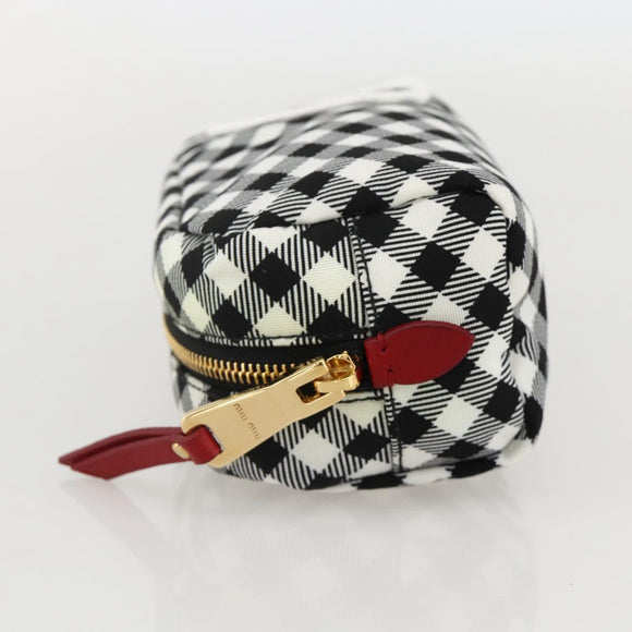 Miu Miu Pouch Nylon White Black Auth 175977A