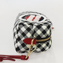 Miu Miu Pouch Nylon White Black Auth 175977A-4