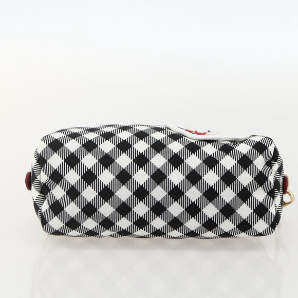 Miu Miu Pouch Nylon White Black Auth 175977A