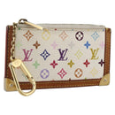 LOUIS VUITTON Monogram Multicolor Pochette Cles Purse White M92655 Auth 175987-1