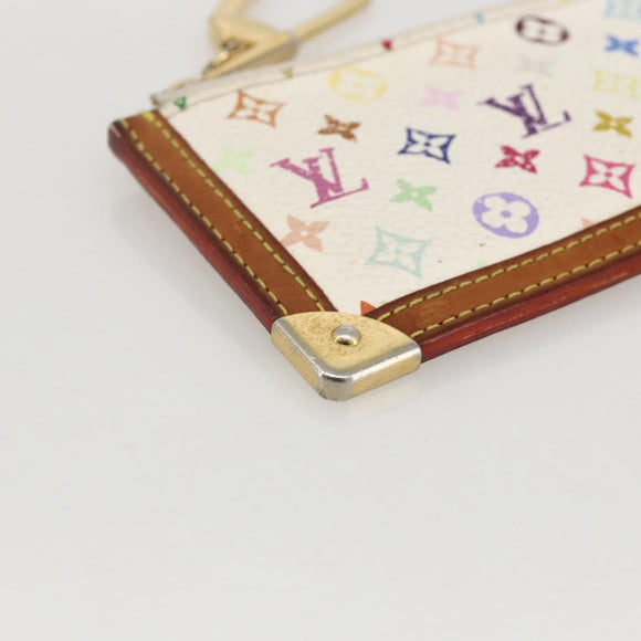 LOUIS VUITTON Monogram Multicolor Pochette Cles Purse White M92655 Auth 175987
