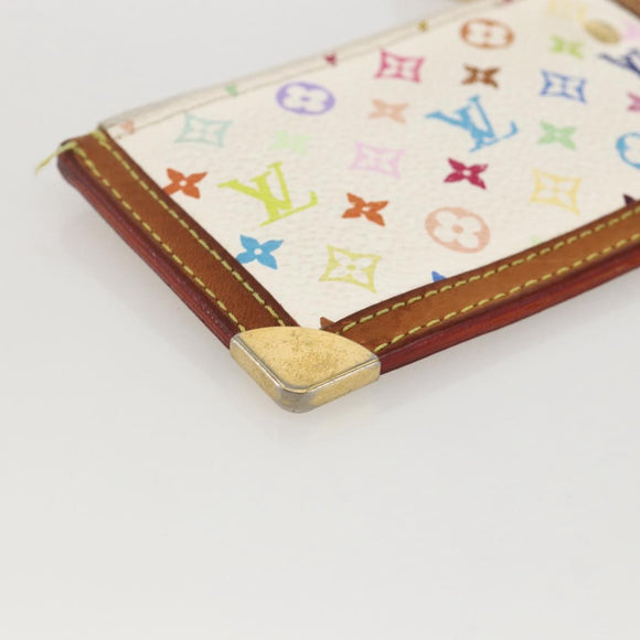 LOUIS VUITTON Monogram Multicolor Pochette Cles Purse White M92655 Auth 175987