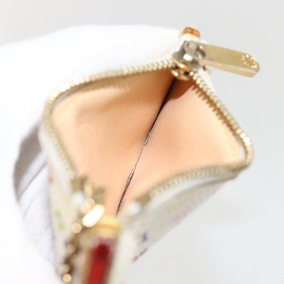 LOUIS VUITTON Monogram Multicolor Pochette Cles Purse White M92655 Auth 175987