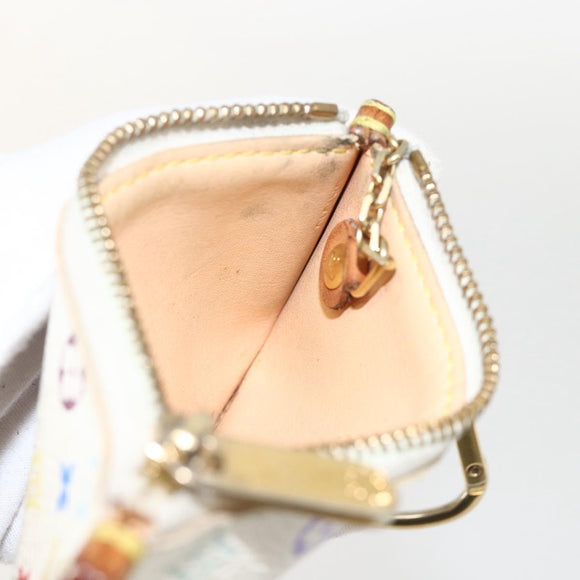 LOUIS VUITTON Monogram Multicolor Pochette Cles Purse White M92655 Auth 175987