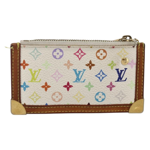 LOUIS VUITTON Monogram Multicolor Pochette Cles Purse White M92655 Auth 175987