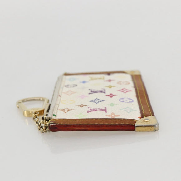 LOUIS VUITTON Monogram Multicolor Pochette Cles Purse White M92655 Auth 175987