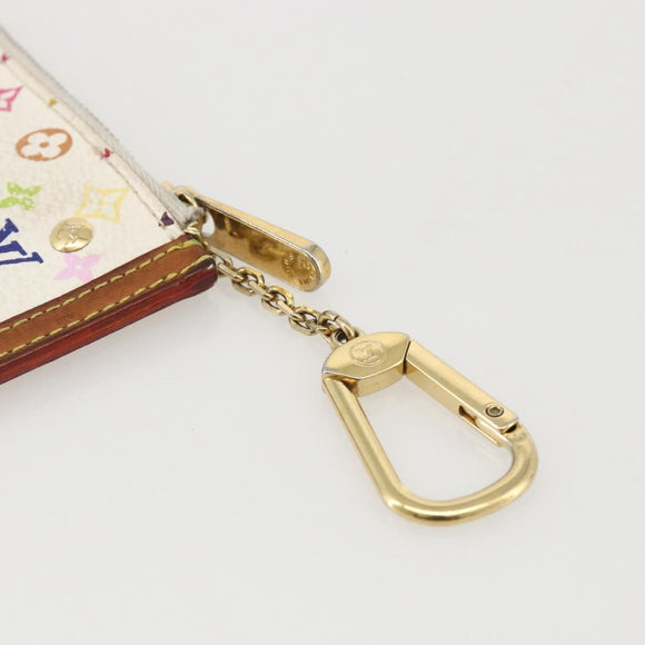 LOUIS VUITTON Monogram Multicolor Pochette Cles Purse White M92655 Auth 175987