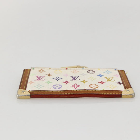 LOUIS VUITTON Monogram Multicolor Pochette Cles Purse White M92655 Auth 175987