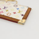 LOUIS VUITTON Monogram Multicolor Pochette Cles Purse White M92655 Auth 175987-8