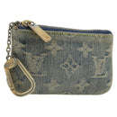 LOUIS VUITTON Monogram Denim Pochette Cles Coin Purse Blue M95343 Auth 175988A-1