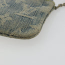 LOUIS VUITTON Monogram Denim Pochette Cles Coin Purse Blue M95343 Auth 175988A-15