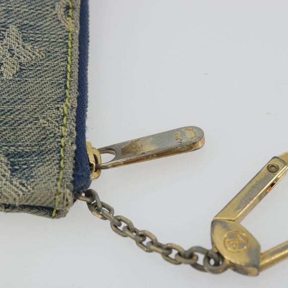 LOUIS VUITTON Monogram Denim Pochette Cles Coin Purse Blue M95343 Auth 175988A