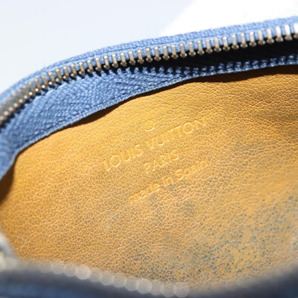 LOUIS VUITTON Monogram Denim Pochette Cles Coin Purse Blue M95343 Auth 175988A