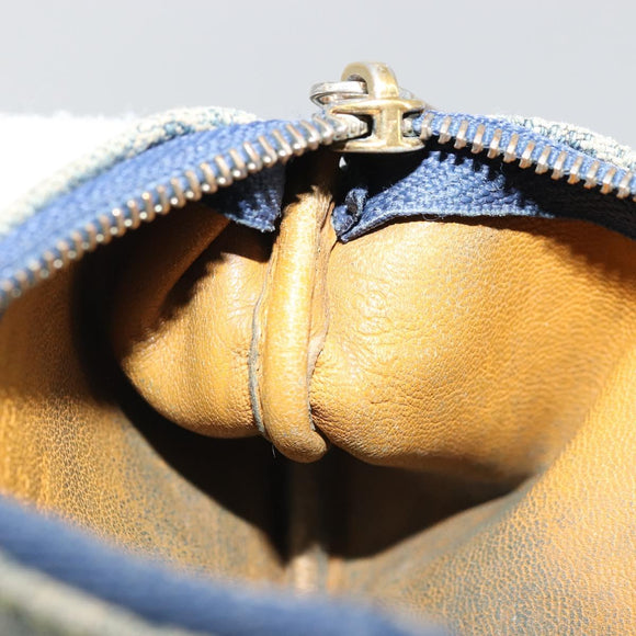 LOUIS VUITTON Monogram Denim Pochette Cles Coin Purse Blue M95343 Auth 175988A