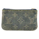 LOUIS VUITTON Monogram Denim Pochette Cles Coin Purse Blue M95343 Auth 175988A-2