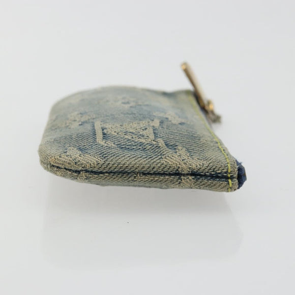 LOUIS VUITTON Monogram Denim Pochette Cles Coin Purse Blue M95343 Auth 175988A
