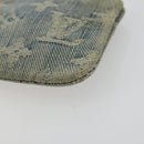 LOUIS VUITTON Monogram Denim Pochette Cles Coin Purse Blue M95343 Auth 175988A-7