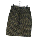FENDI Zucca Canvas Skirt Black Brown Auth 175992A-2