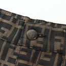 FENDI Zucca Canvas Skirt Black Brown Auth 175992A-3