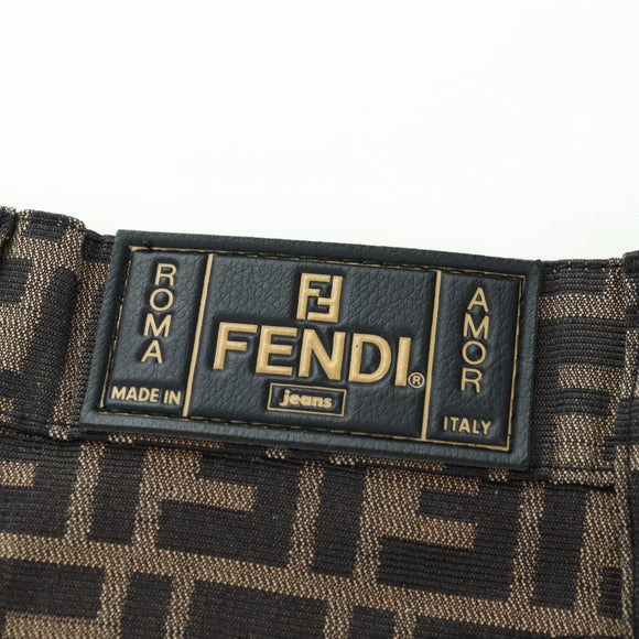 FENDI Zucca Canvas Skirt Black Brown Auth 175992A