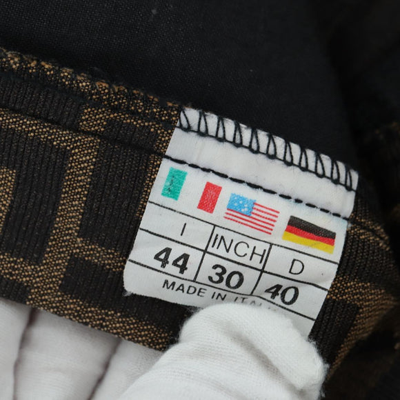 FENDI Zucca Canvas Skirt Black Brown Auth 175992A