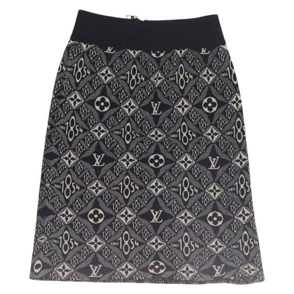 LOUIS VUITTON Pre Owned 1854 Print Knit Skirt Navy LV Auth 175993A