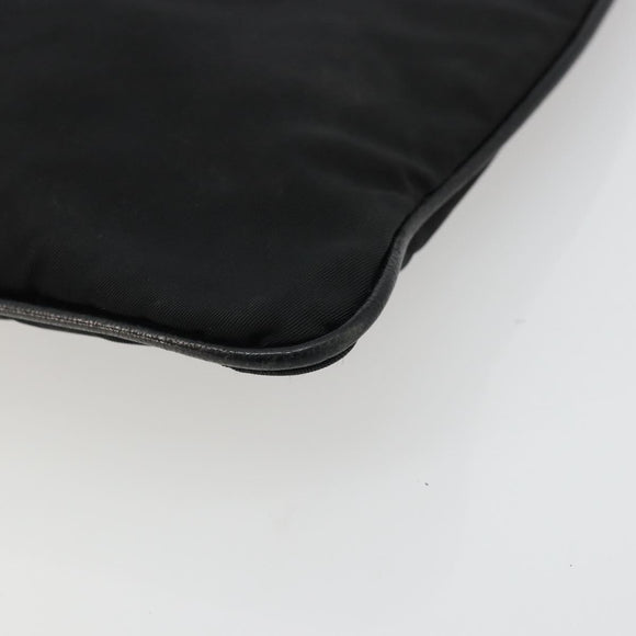 PRADA Hand Bag Nylon Black Silver Auth 175995A