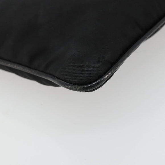 PRADA Hand Bag Nylon Black Silver Auth 175995A