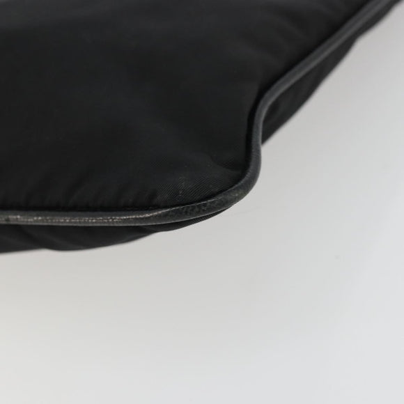 PRADA Hand Bag Nylon Black Silver Auth 175995A