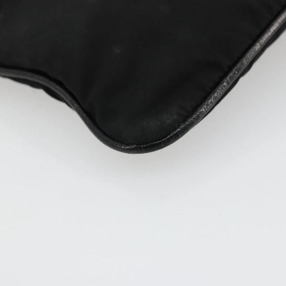 PRADA Hand Bag Nylon Black Silver Auth 175995A