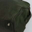 PRADA Hand Bag Nylon Khaki Silver Auth 175996-14