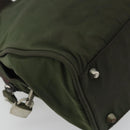 PRADA Hand Bag Nylon Khaki Silver Auth 175996-15