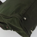PRADA Hand Bag Nylon Khaki Silver Auth 175996-17