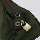 PRADA Hand Bag Nylon Khaki Silver Auth 175996-10