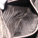 PRADA Hand Bag Nylon Khaki Silver Auth 175996-24
