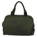 PRADA Hand Bag Nylon Khaki Silver Auth 175996-2