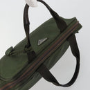 PRADA Hand Bag Nylon Khaki Silver Auth 175996-6