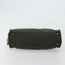 PRADA Hand Bag Nylon Khaki Silver Auth 175996-5