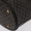 CELINE Macadam Canvas Hand Bag PVC Leather Black Gold Auth 176024-14