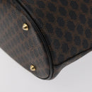 CELINE Macadam Canvas Hand Bag PVC Leather Black Gold Auth 176024-16