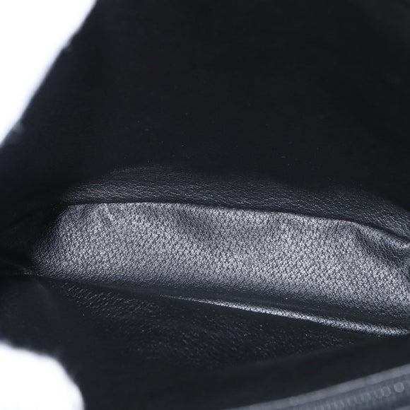CELINE Macadam Canvas Hand Bag PVC Leather Black Gold Auth 176024