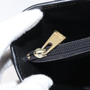 CELINE Macadam Canvas Hand Bag PVC Leather Black Gold Auth 176024-23