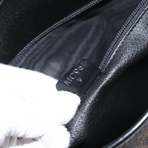 CELINE Macadam Canvas Hand Bag PVC Leather Black Gold Auth 176024