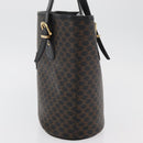 CELINE Macadam Canvas Hand Bag PVC Leather Black Gold Auth 176024-3