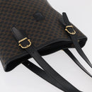 CELINE Macadam Canvas Hand Bag PVC Leather Black Gold Auth 176024-6