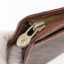 CELINE Macadam Canvas Clutch Bag PVC Leather Brown Gold Auth 176026-12