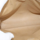 CELINE Macadam Canvas Clutch Bag PVC Leather Brown Gold Auth 176026-14