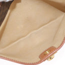 CELINE Macadam Canvas Clutch Bag PVC Leather Brown Gold Auth 176026-17